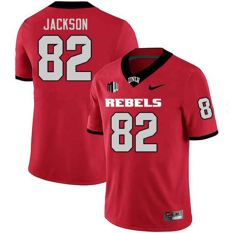 Men #82 Rashawn Jackson UNLV Rebels College Football Jerseys Stitched-Scarlet